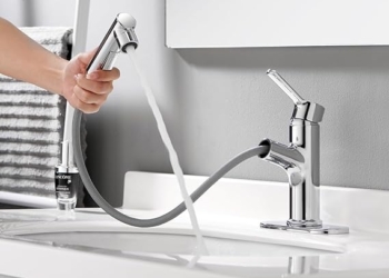 Bathroom Faucet with Pull Out Sprayer